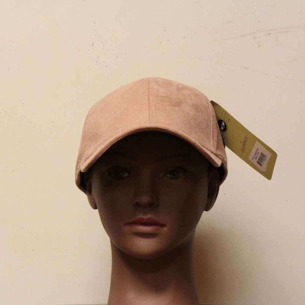 Faux suede adjustable cap  lite pink cap
